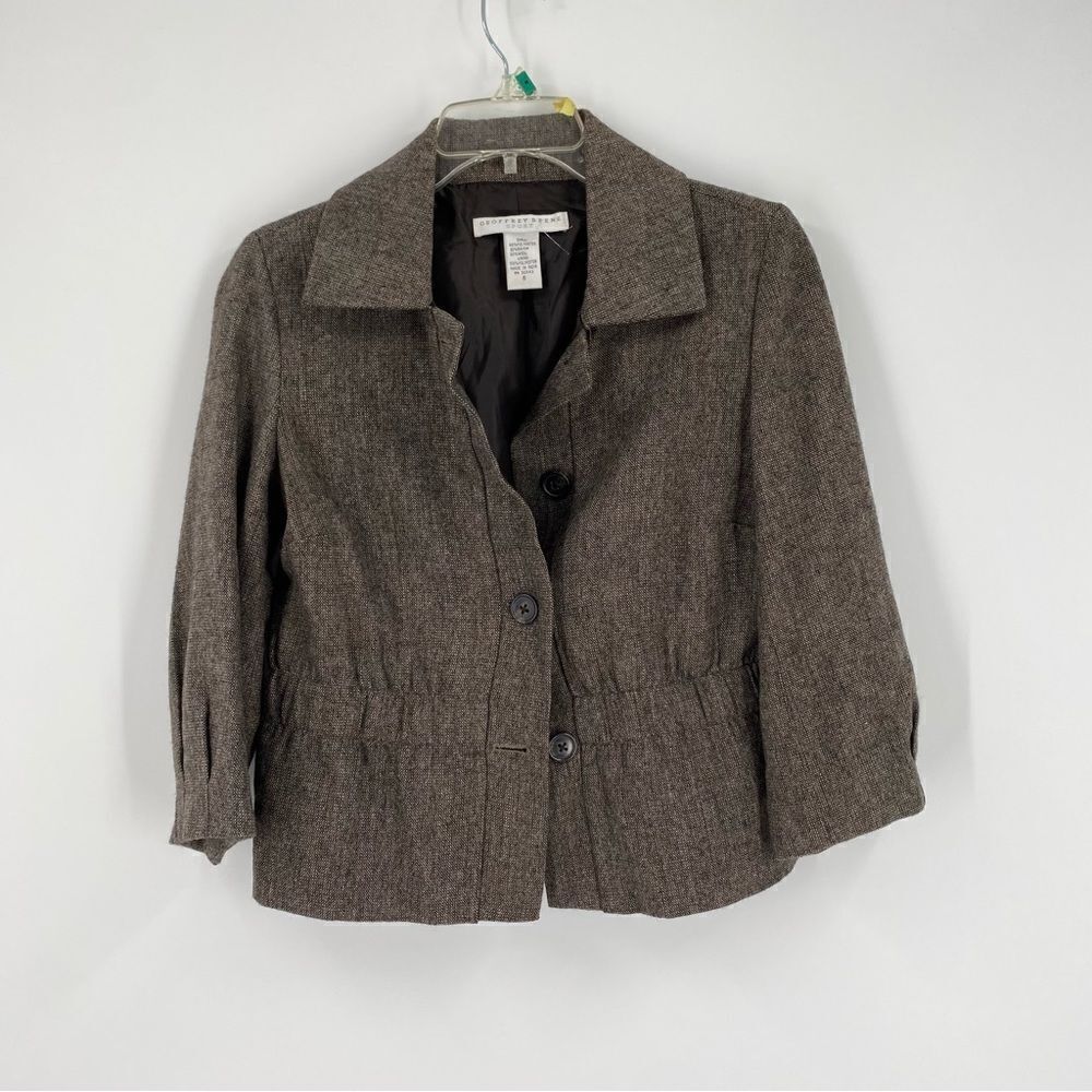 Geoffrey Beene Women’s Wool Blend Cropped Blazer Jacket size 6